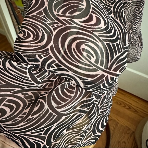 BETSEY JOHNSON Intimates Y2K Sheer Babydoll Swirl Print Mini Dress Size Medium - Picture 11 of 15
